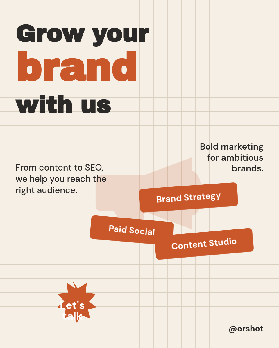 Grid-Paper Marketing Agency Promo — Bold Megaphone Portrait