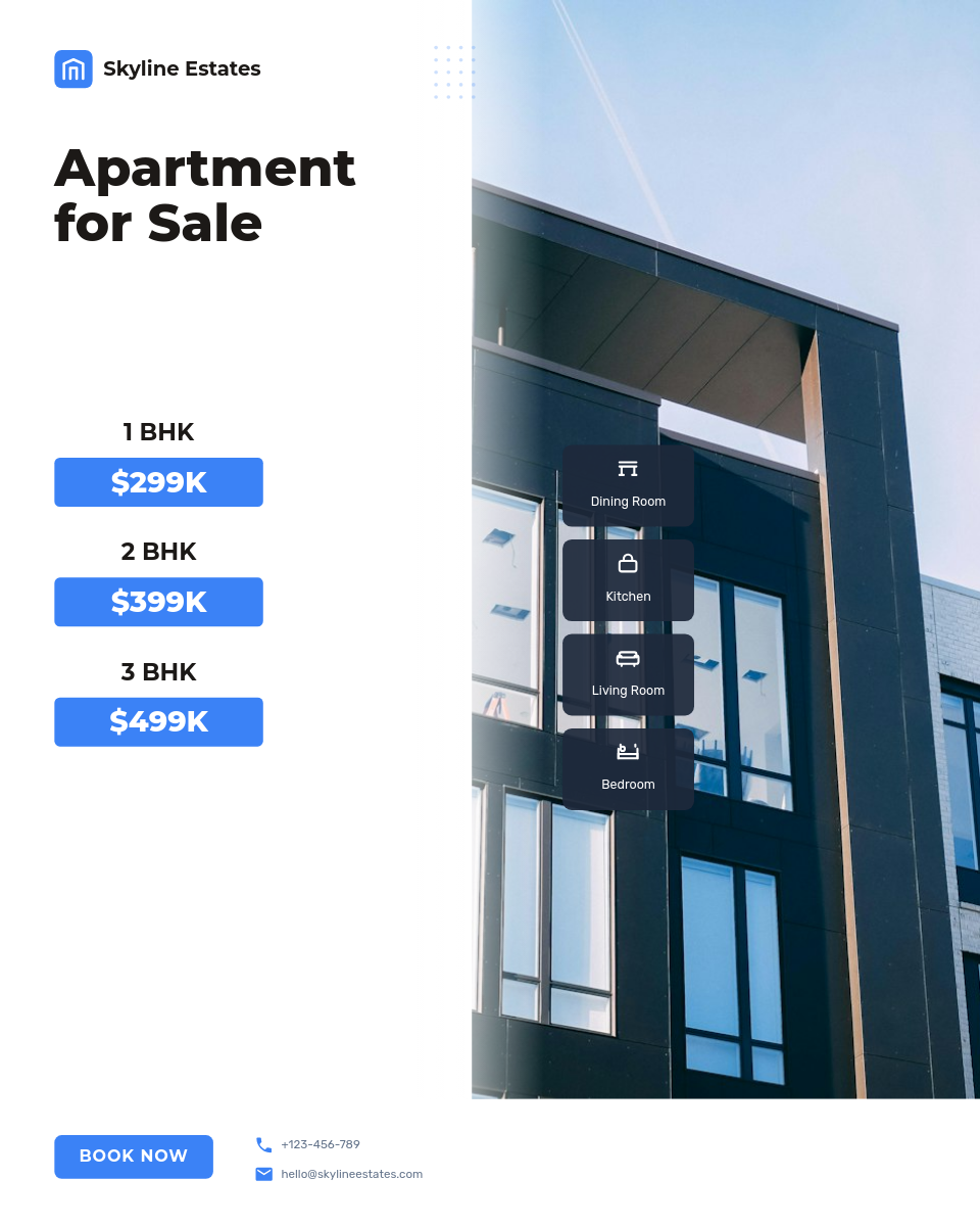 Modern Apartment Tower Pricing with Unit Tier Cards