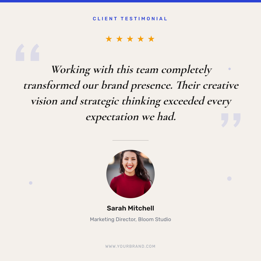 Client Testimonial Card — Editorial Serif