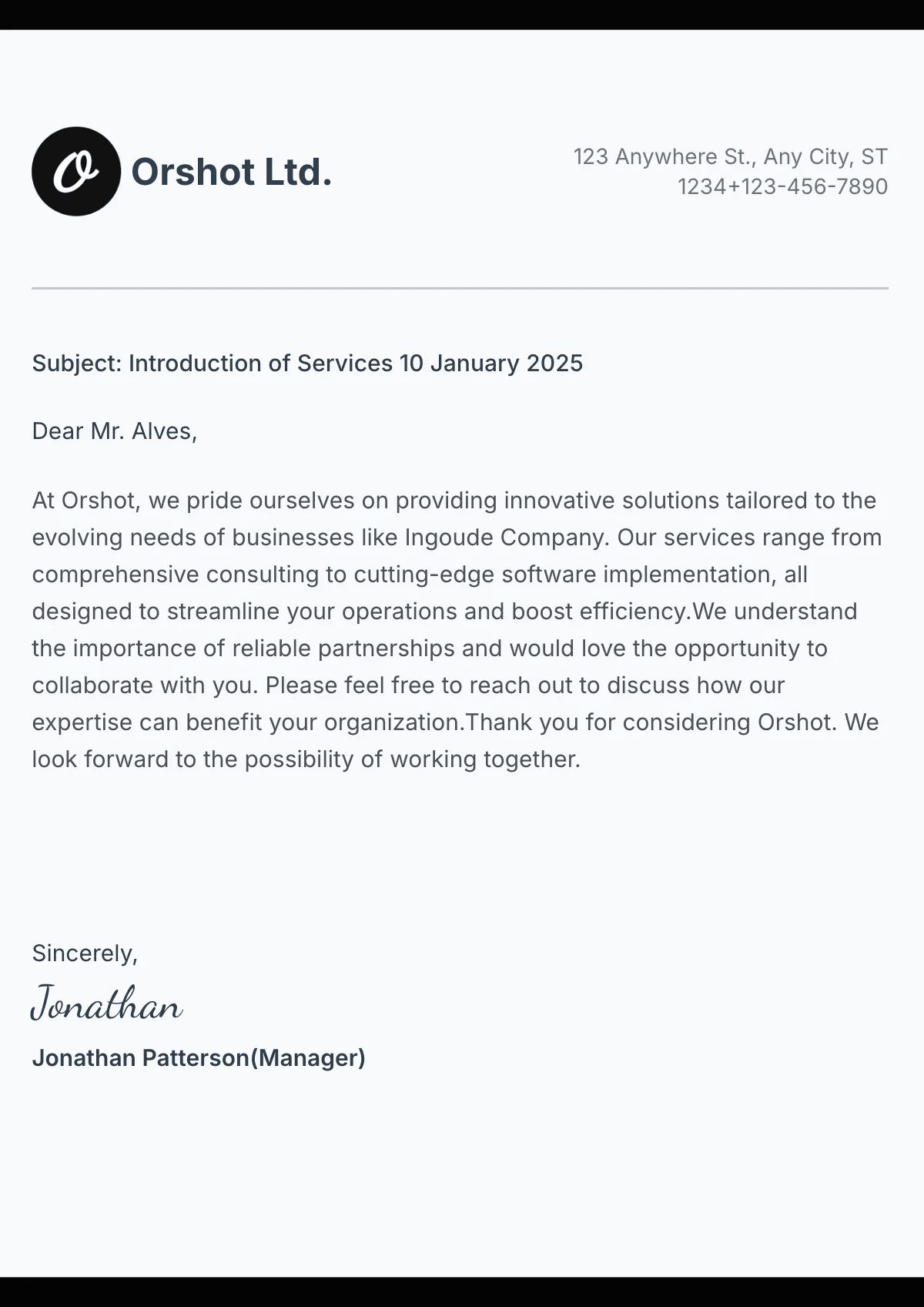 Business Letter Template