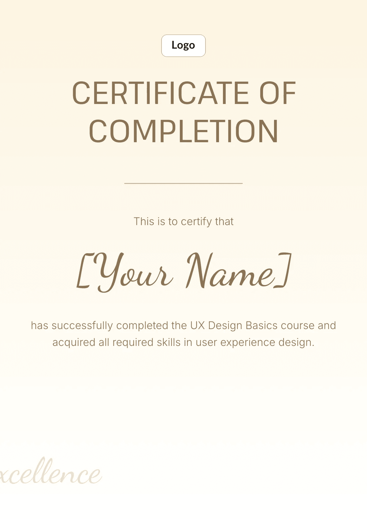 Course Completion Certificate Template