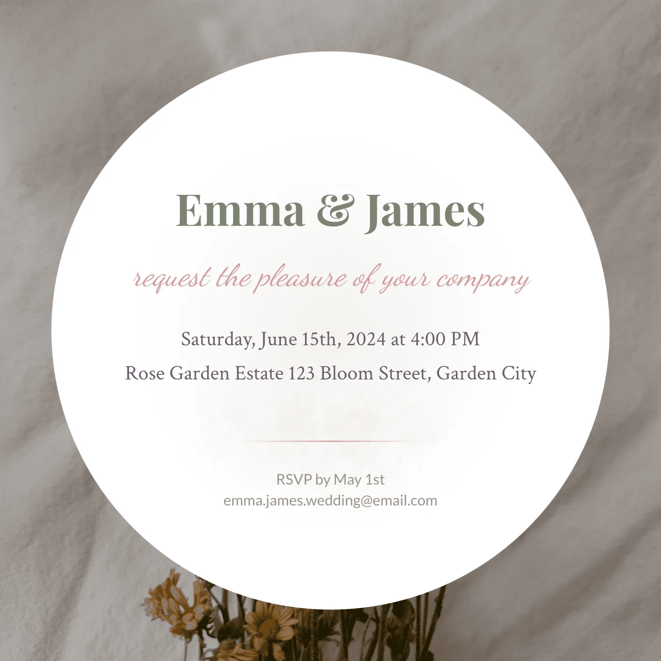 Romantic Wedding Invitation Template
