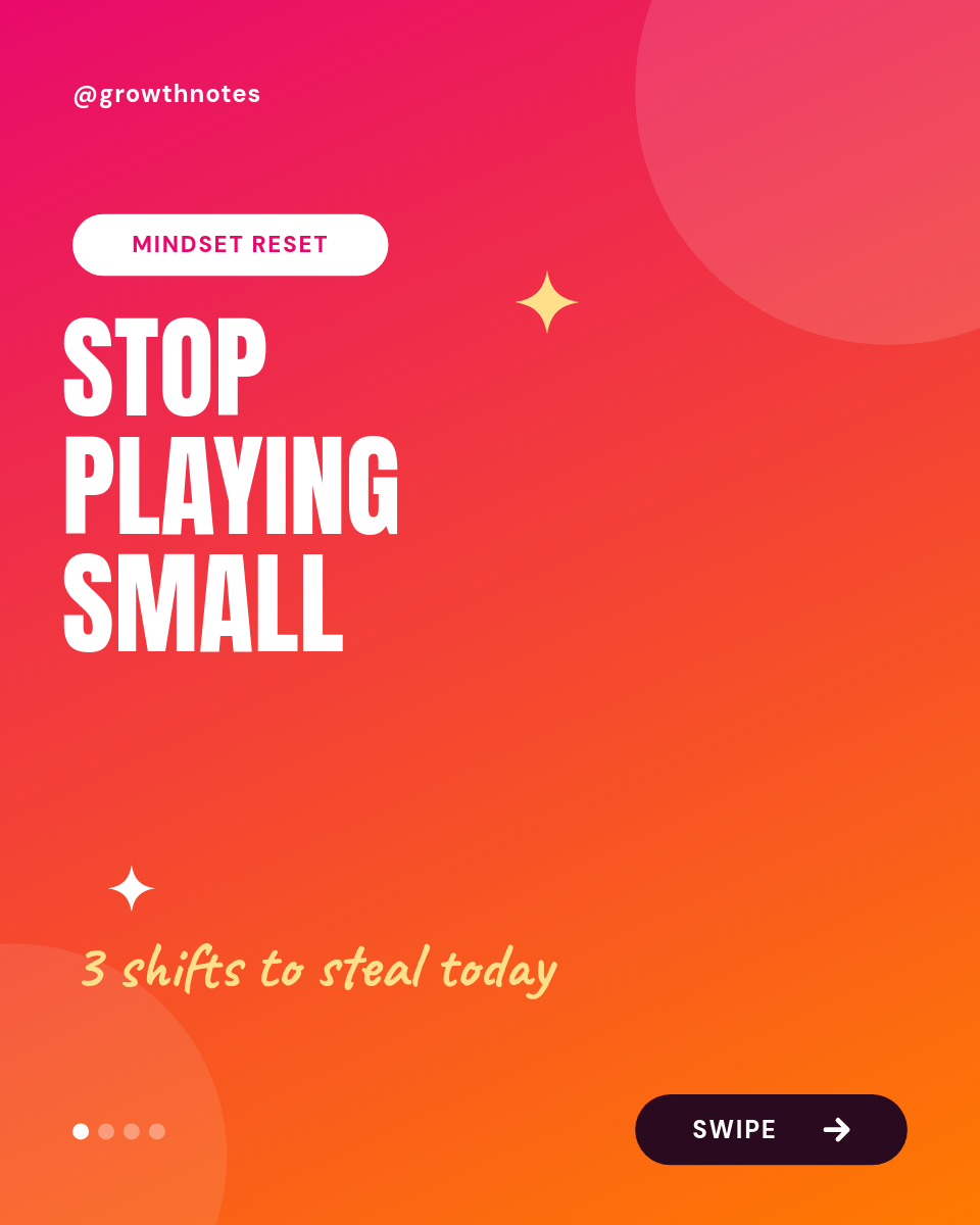 Vibrant Pink-Orange Mindset Shifts Instagram Carousel