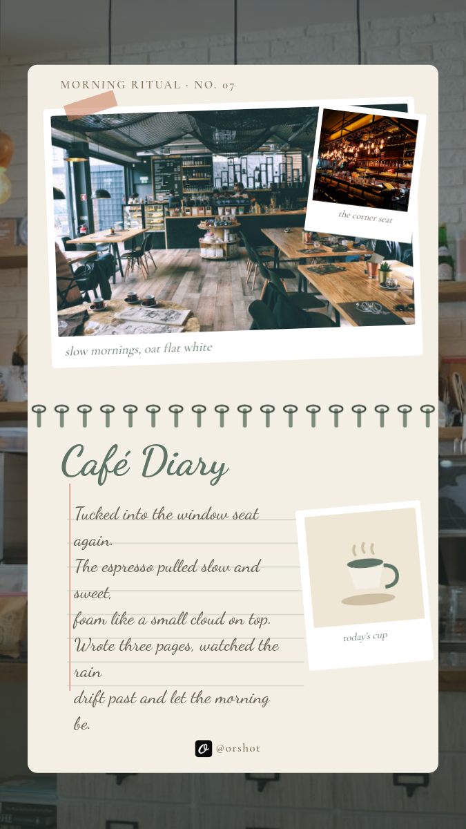 Sage Café Diary Scrapbook Journal Instagram Story
