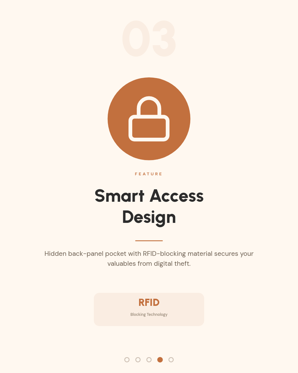 Cream Terracotta Product Feature Breakdown Carousel with Icon Slides - Page 4