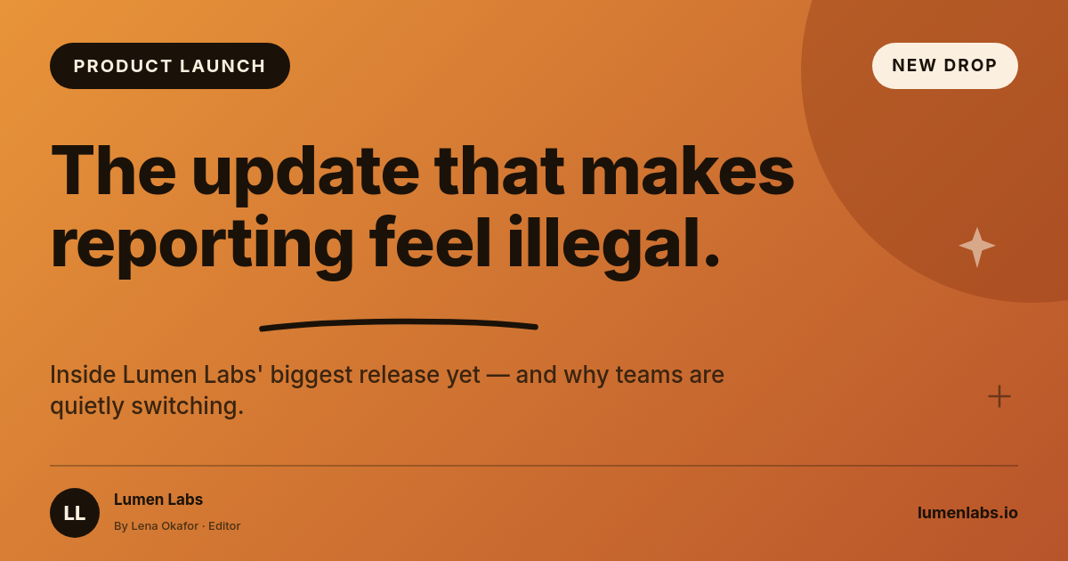 Warm Amber Gradient Product-Launch OG Card — Bold Sans Curiosity Headline & Hand-Drawn Underline