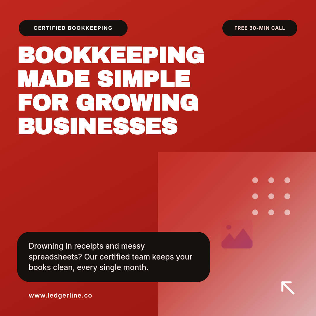 Bold Red Typographic Bookkeeping Service Instagram Ad