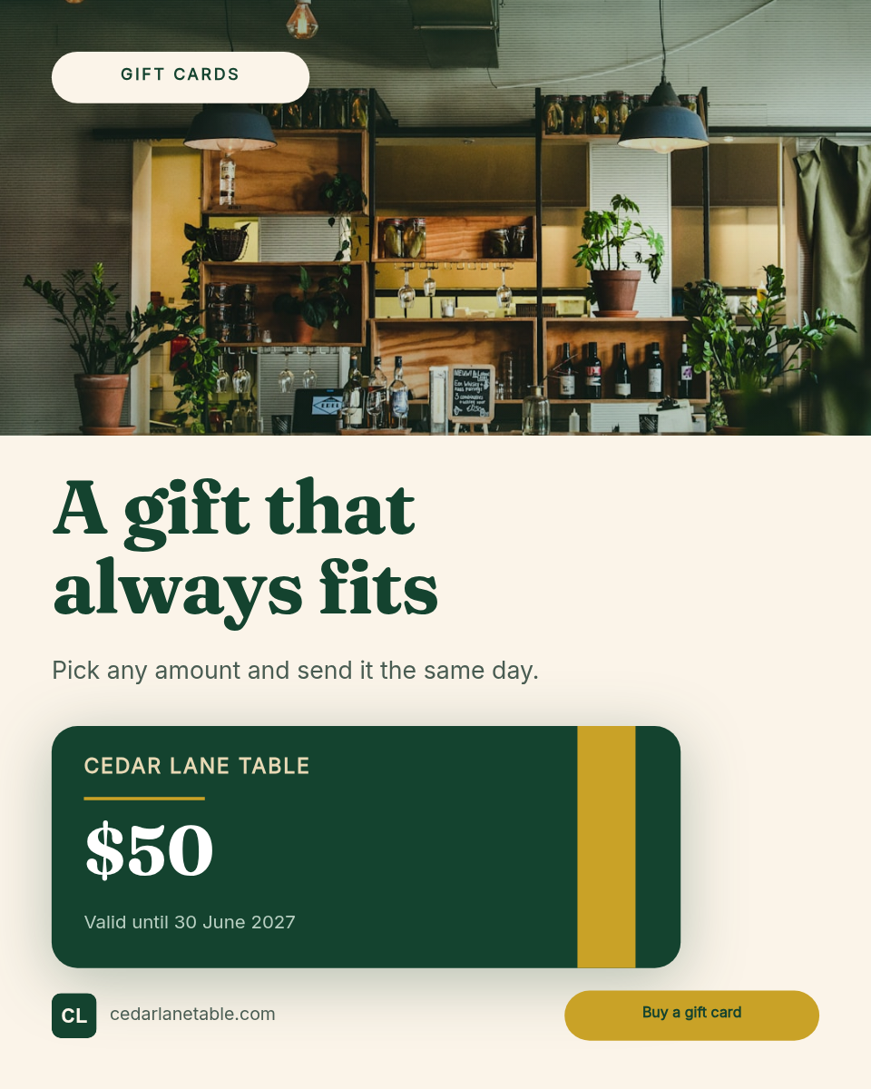 Gift card offer post