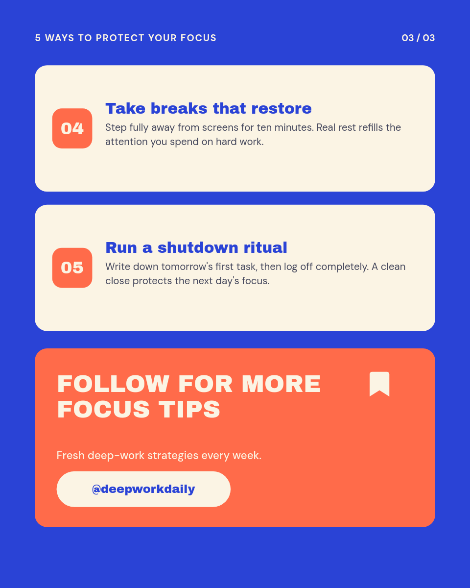 Bold Cobalt 3-Slide Focus Tips Instagram Carousel - Page 3