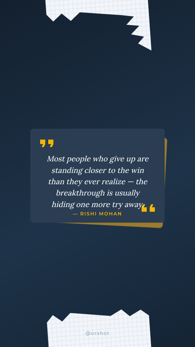 Midnight Navy Gold Motivational Quote Card Instagram Story