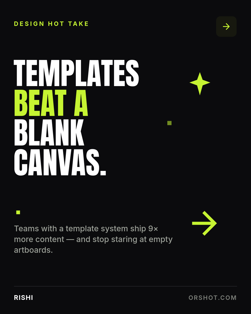 Black & Electric-Lime Design Hot-Take Card — Anton Condensed Caps, Giant Type & Author Footer