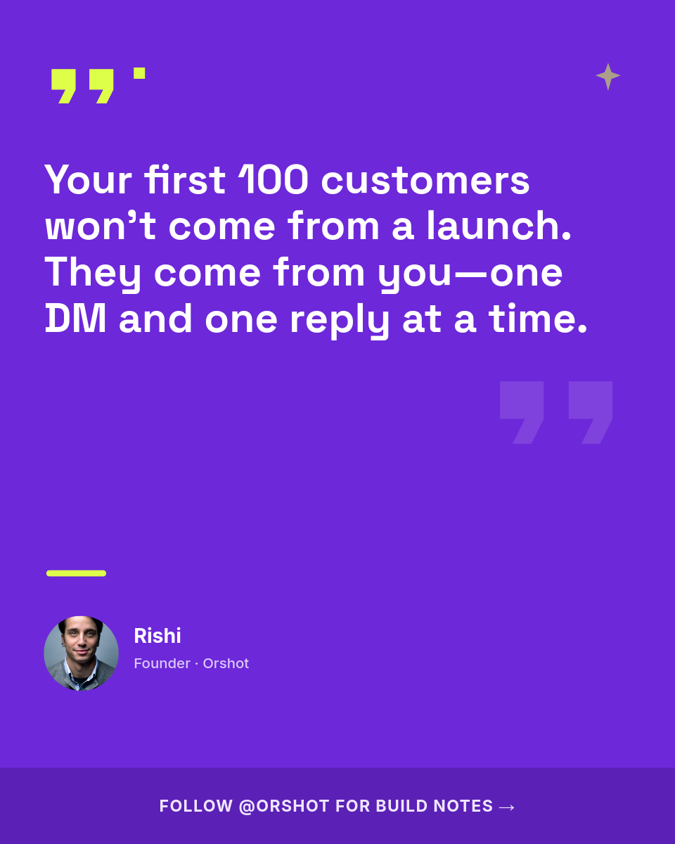 Vibrant Violet Founder-Lesson Quote Card — Space Grotesk Bold, Lime Quote Marks & Headshot Footer