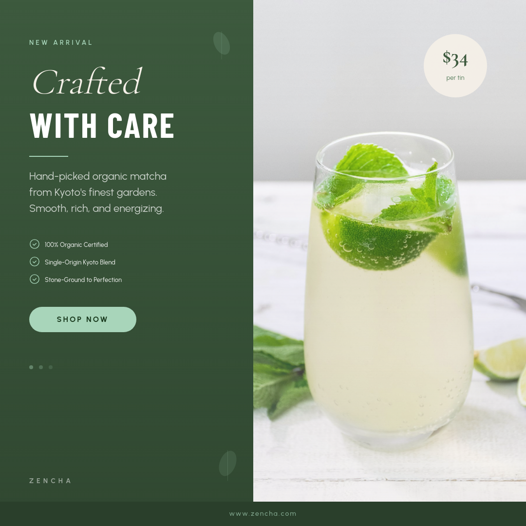 Warm Earth-Tone Artisan Tea Product Launch with Botanical Accents