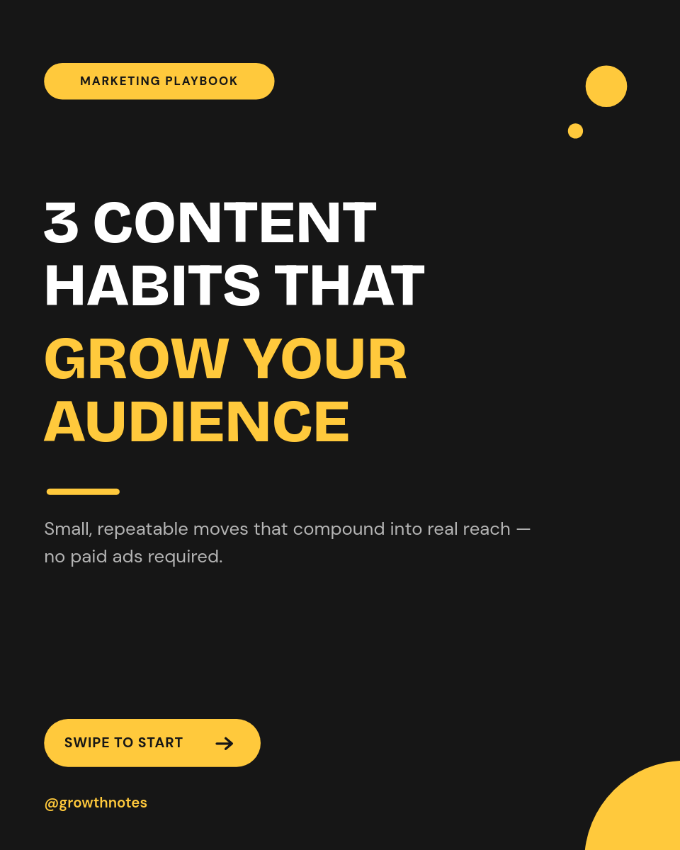 Bold Yellow & Black Marketing Tips Instagram Carousel - Page 1