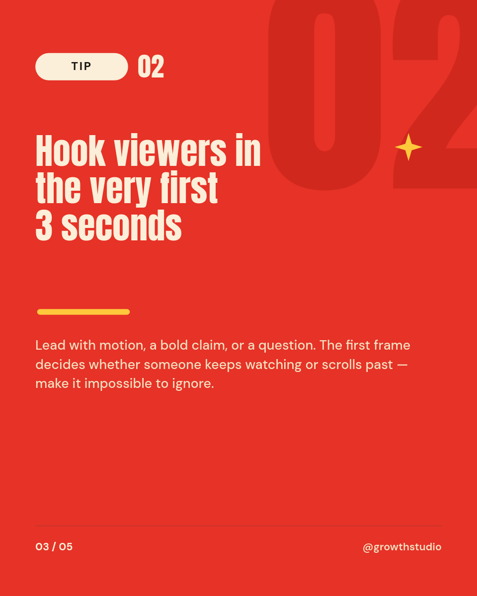 Bold Red Instagram Growth Tips Carousel with Giant Type - Page 3