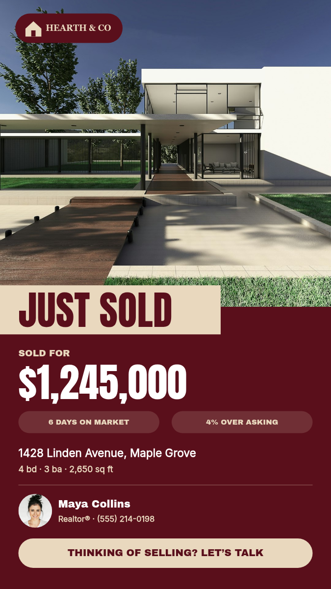 Real Estate Just Sold Post + Story — Oxblood & Sand - Page 2