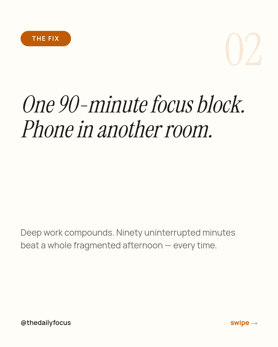 Productivity Tip Carousel — Cream Editorial Serif, 3 Slides - Page 2