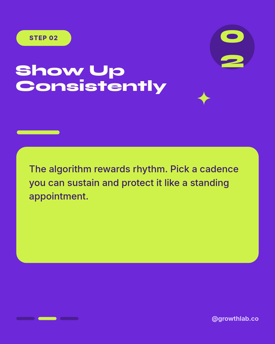 Vibrant Purple & Lime Instagram Growth Tips Carousel - Page 3