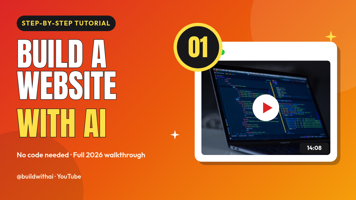 Bold How-To Tutorial YouTube Thumbnail with Step Badge