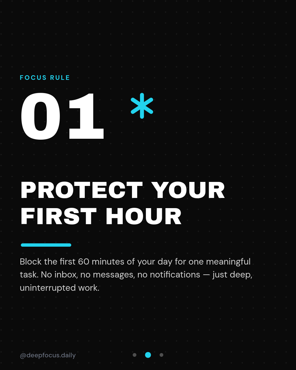Bold Black & Cyan Productivity Tips Instagram Carousel - Page 2