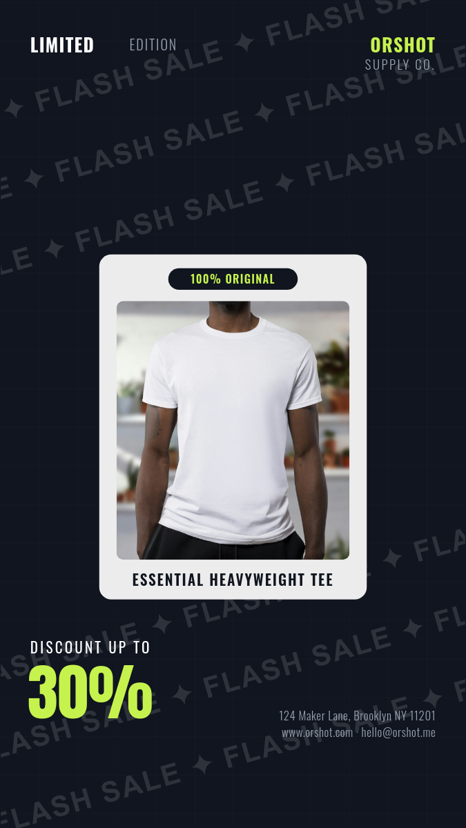 Navy & Lime Streetwear Flash Sale Tee Drop Story
