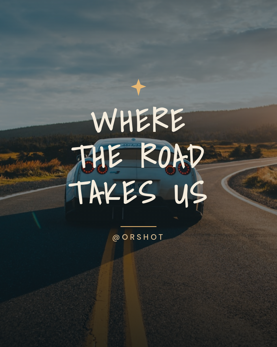Hand-Lettered Travel Quote Over Open-Road Photo — IG Portrait