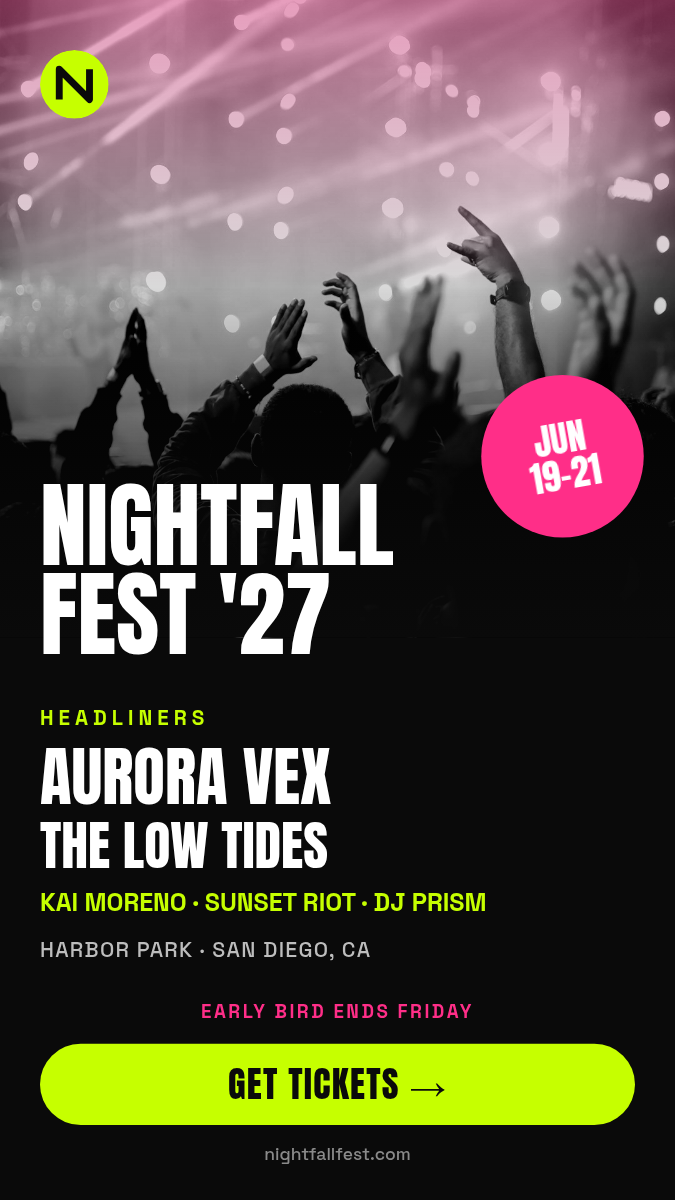 Animated Festival Lineup Story 9:16 — Neon Lime on Black