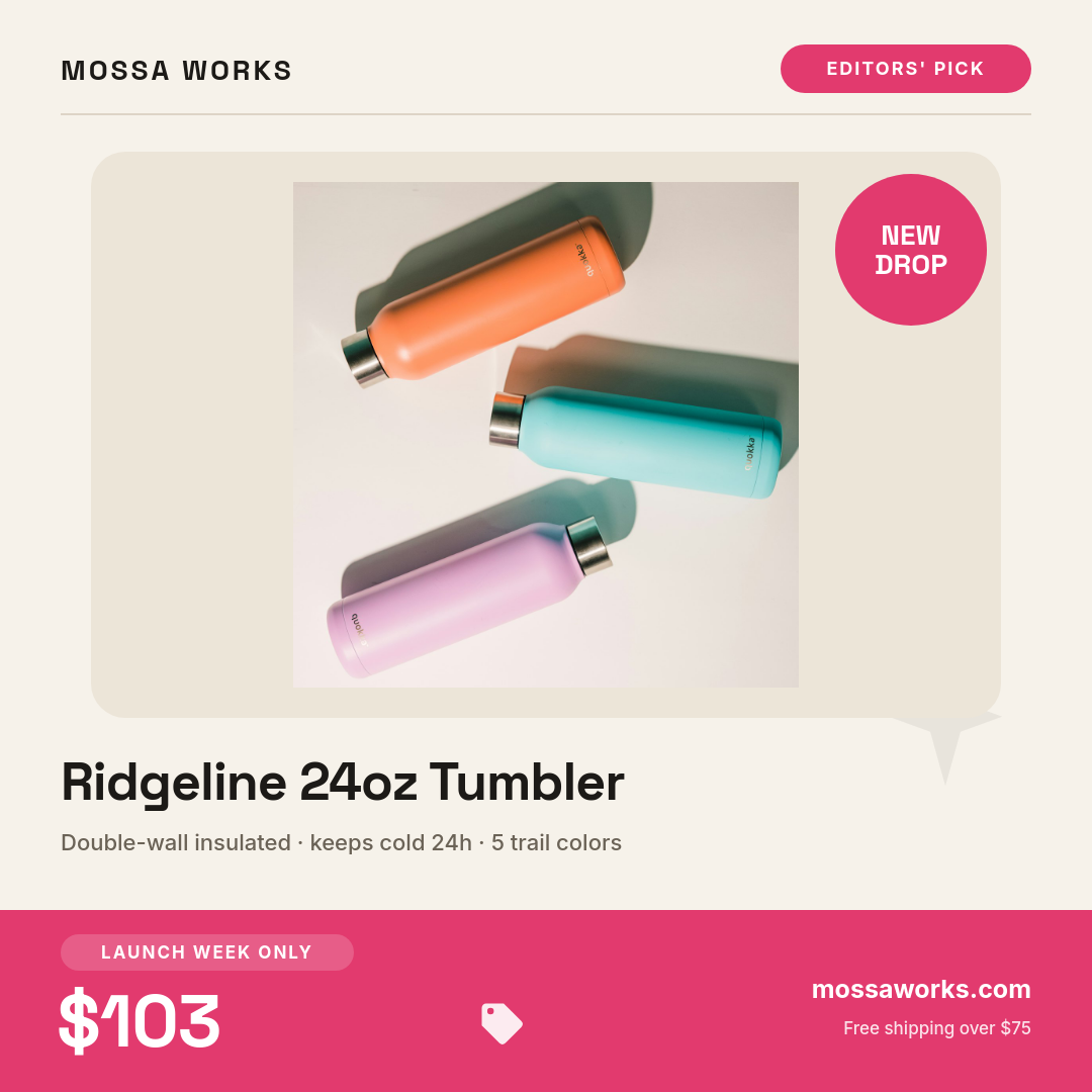 Warm-White Insulated Tumbler Product Drop — Space Grotesk Name, Raspberry Price Band & New-Drop Coin