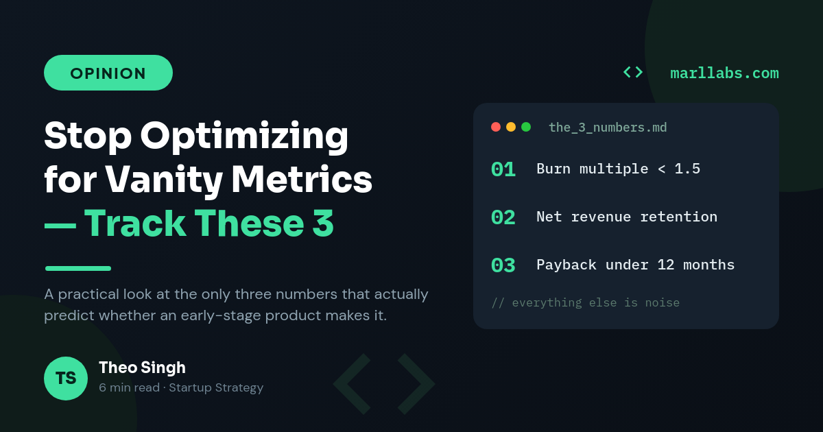 Dark Dev Blog OG Cover — Sora Headline, Green Accent & Numbered Takeaways Card