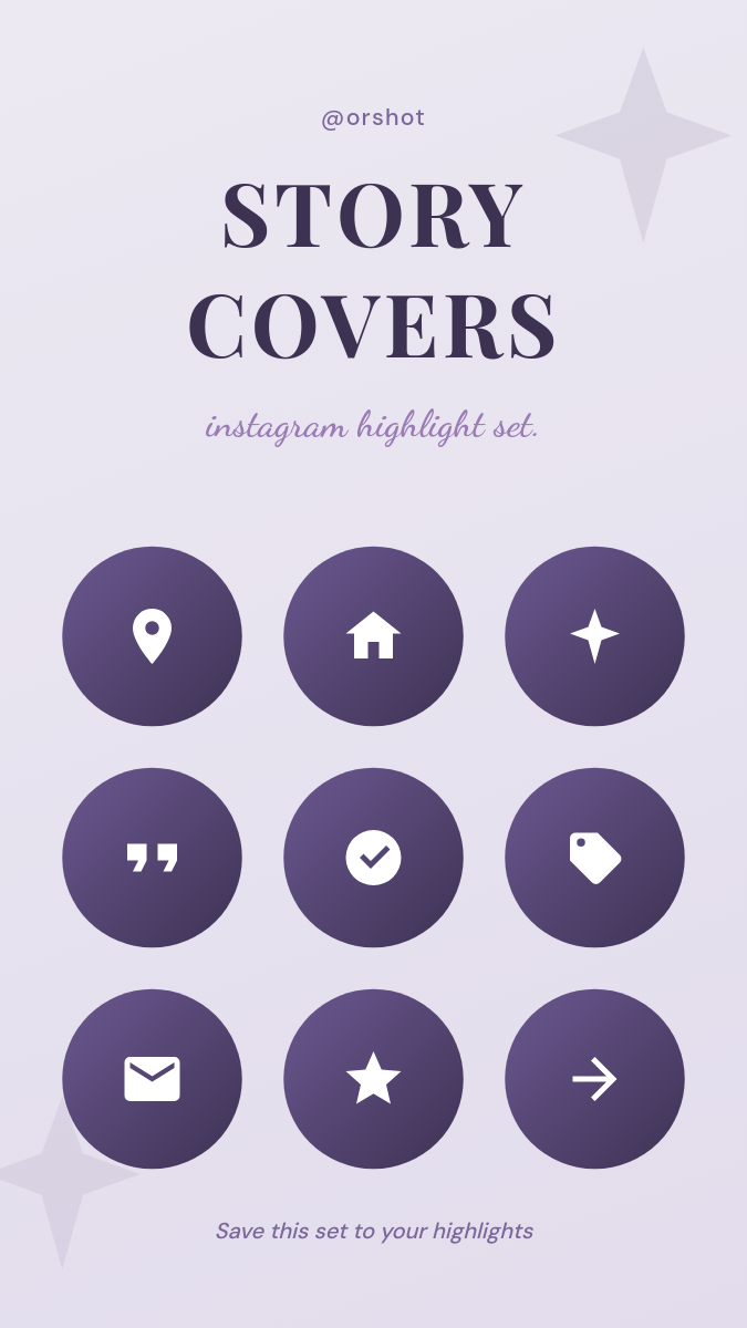 Lavender Serif Instagram Story Highlight Cover Icon Set