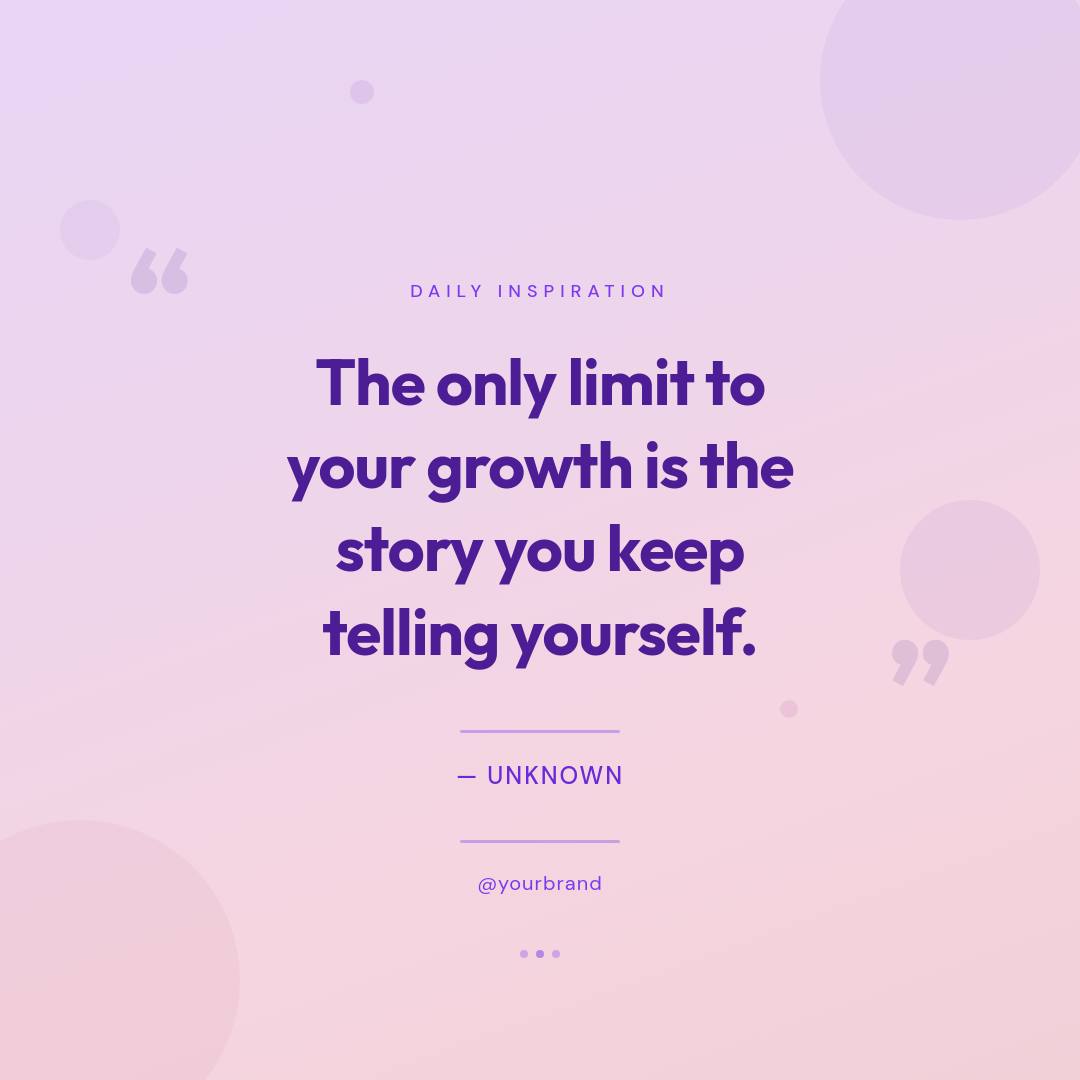 Soft Gradient Motivational Quote Card with Bold Typography and Geometric Circle Accents