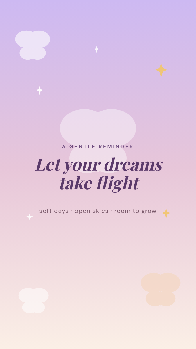Dreamy Butterfly Gradient Story — soft affirmation