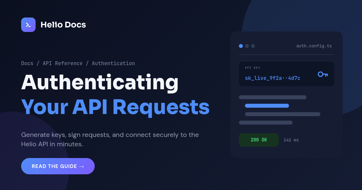 Dark Tech API Documentation OG Card with Code Panel