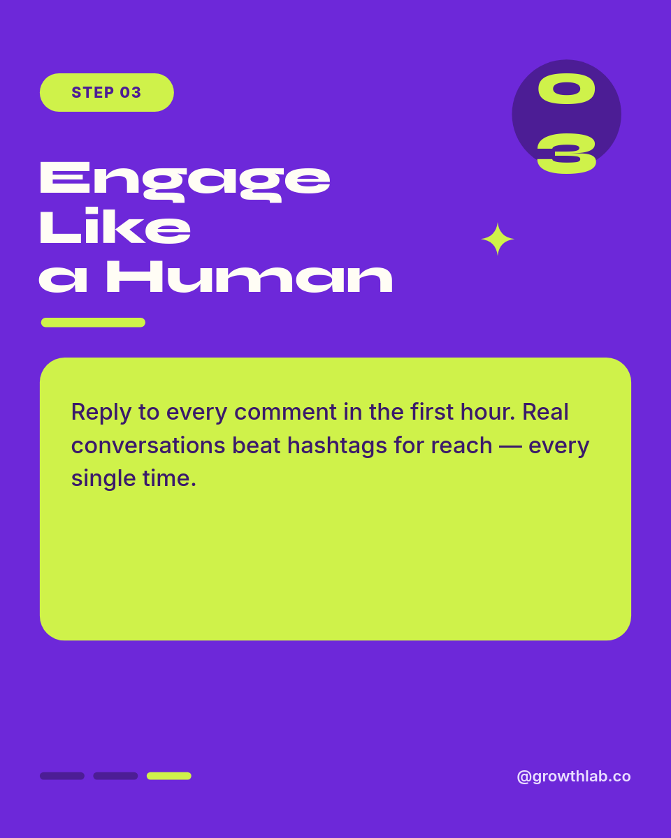 Vibrant Purple & Lime Instagram Growth Tips Carousel - Page 4