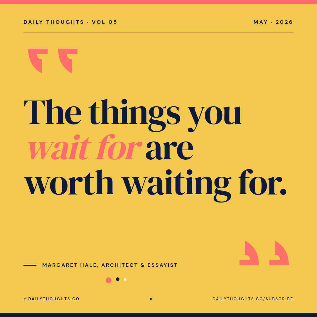 Saffron Yellow and Navy Editorial Quote of the Day Instagram Post with DM Serif Display Mixed Italic Headline and Coral Pull-Quote Marks