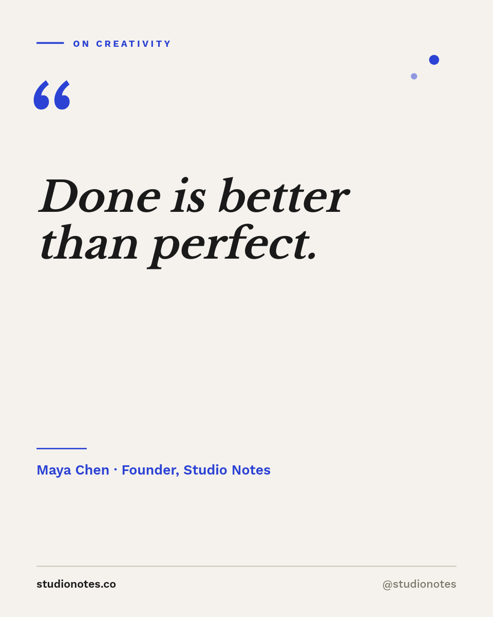 Cream Editorial Quote Card with Cobalt Accents Instagram Post