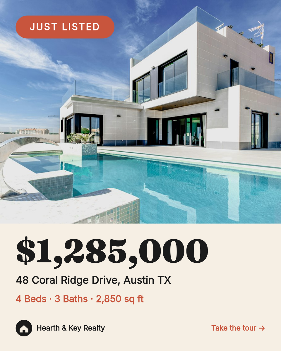 Real Estate Listing Carousel — Just Listed, Cream & Clay