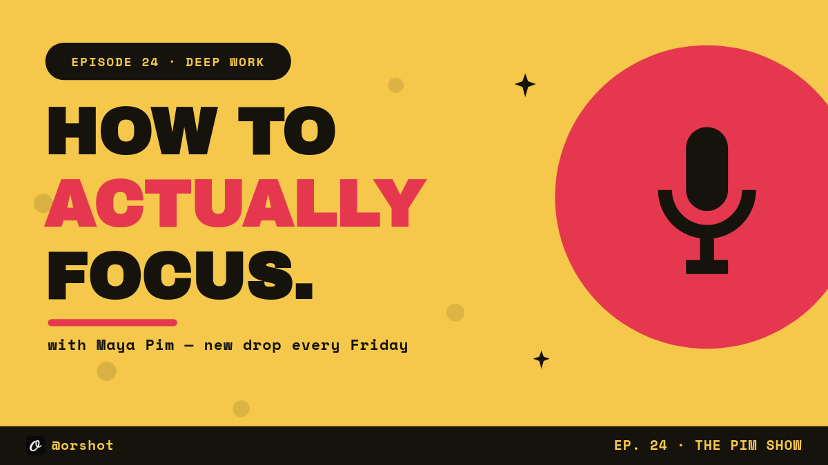 Butter-Yellow Podcast YouTube Thumbnail — Archivo Heavy Caps, Red Mic Circle & Ink Footer Bar