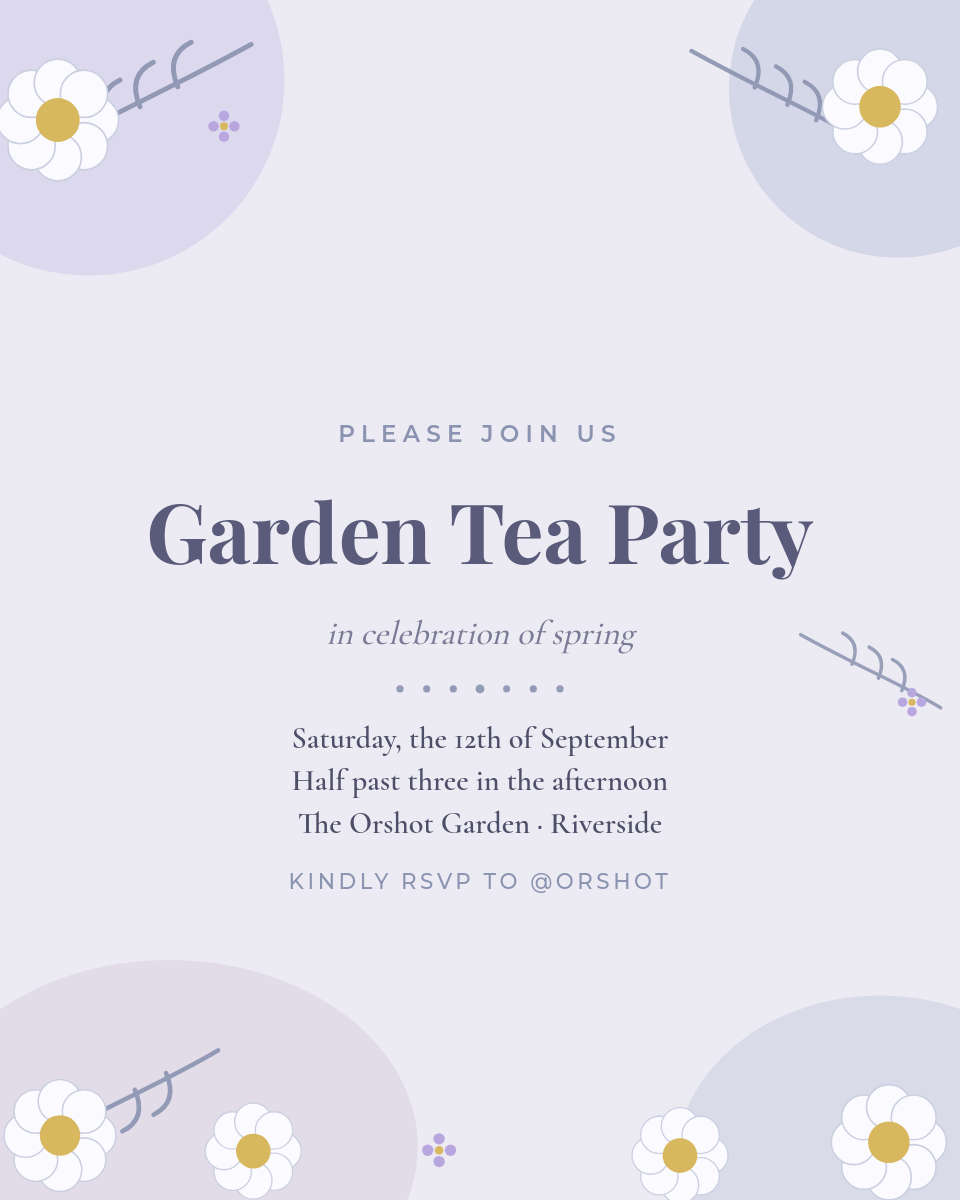 Watercolor Floral Border Invitation — Lavender & Dusty Blue