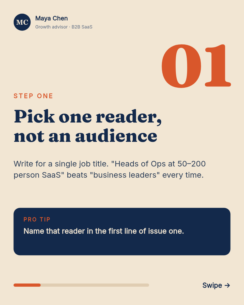 LinkedIn Carousel Template — 5-Step Guide, Navy & Rust - Page 2
