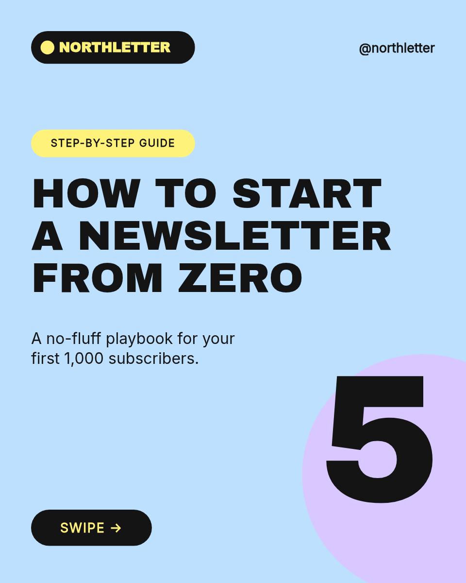 Instagram Carousel Template — 5 Steps to Start a Newsletter - Page 1