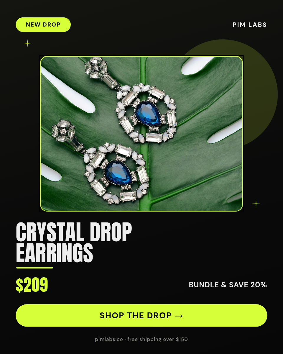 Dark Lime Jewelry Drop Card — Anton Headline & Bundle Price