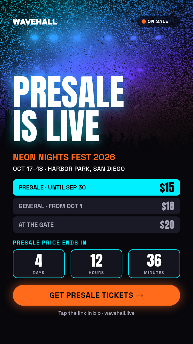 Animated Presale Countdown Story 9:16 — Neon Cyan & Orange