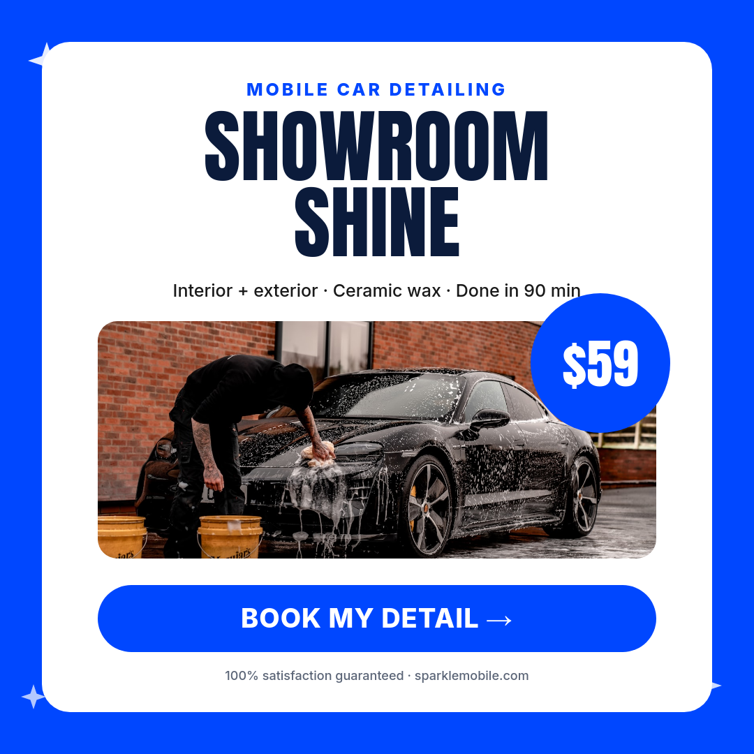 Electric Blue Car Detailing Deal Floating Card Instagram Ad