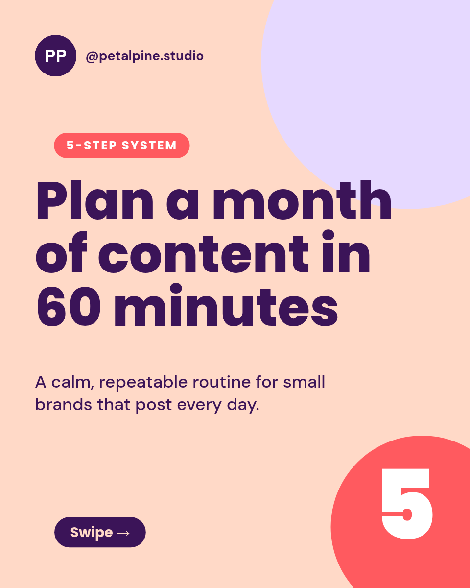 Instagram Carousel Template — 5-Step Guide, Peach & Plum - Page 1