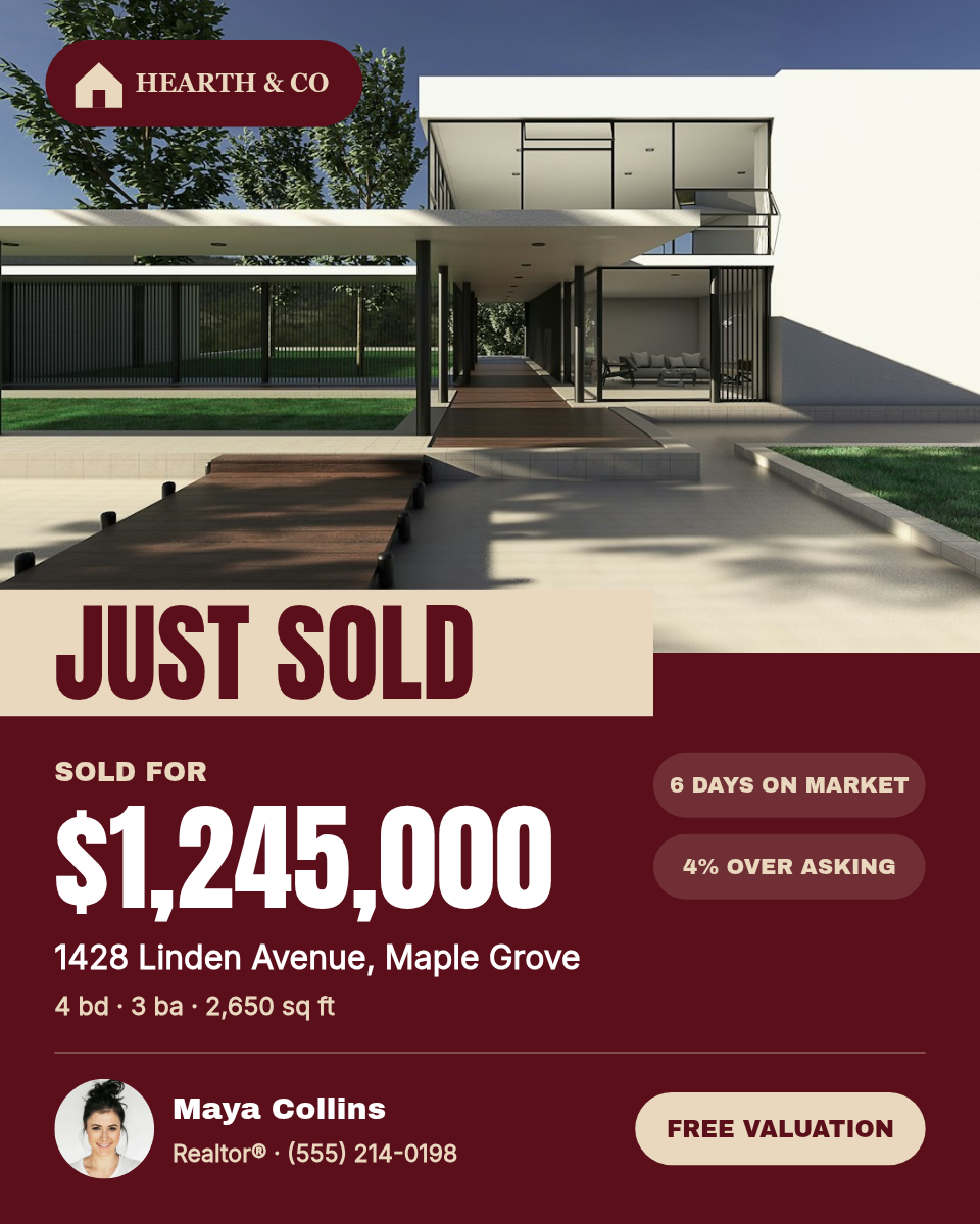 Real Estate Just Sold Post + Story — Oxblood & Sand - Page 1