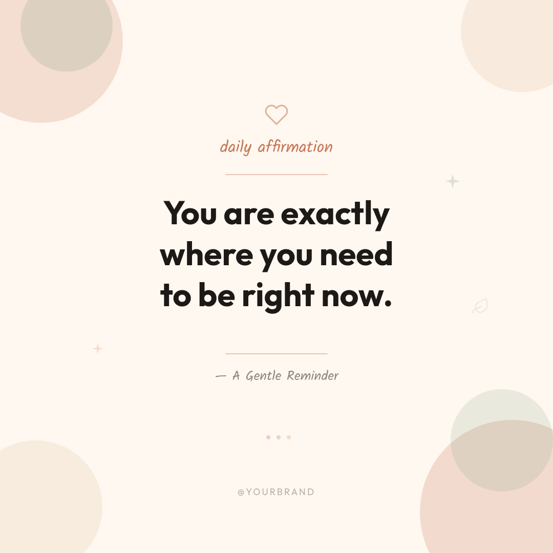 Warm Watercolor Abstract Daily Affirmation Card with Script Kicker and Bold Centered Quote