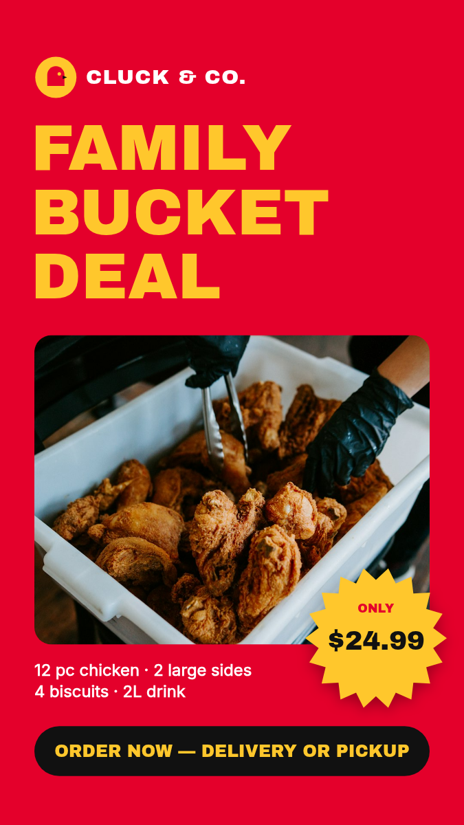 Restaurant Promo Post + Story — Family Bucket Deal, Red - Page 2