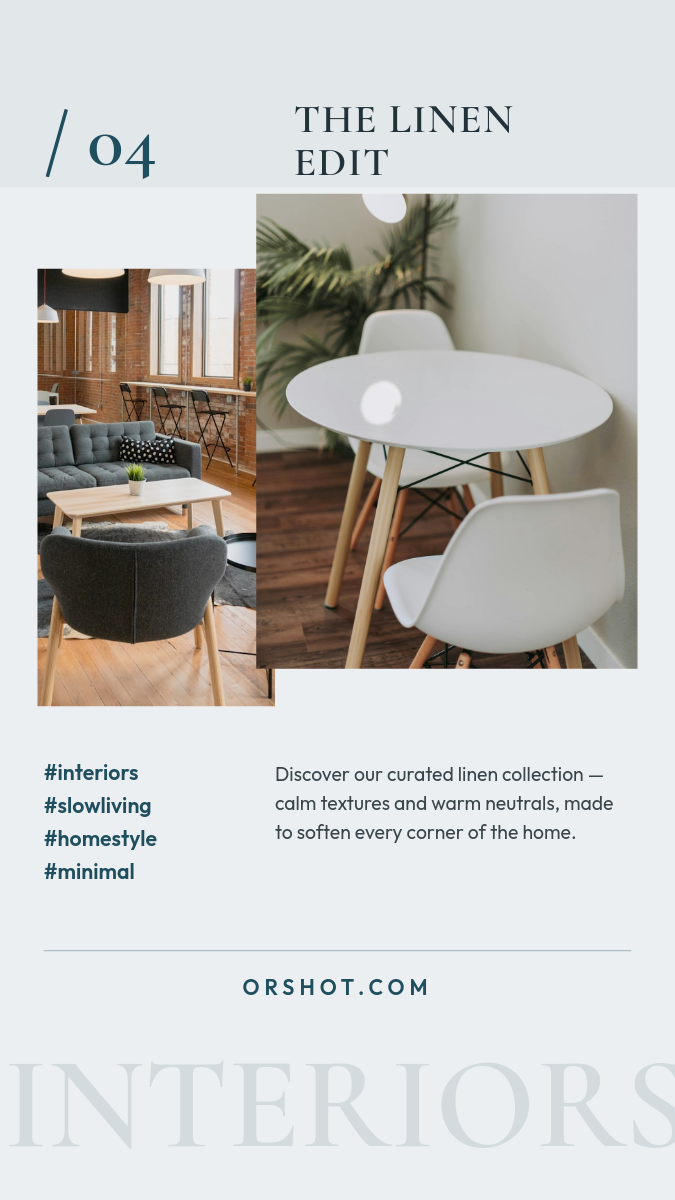 Interiors Lookbook Story — Editorial Two-Photo Collection Layout