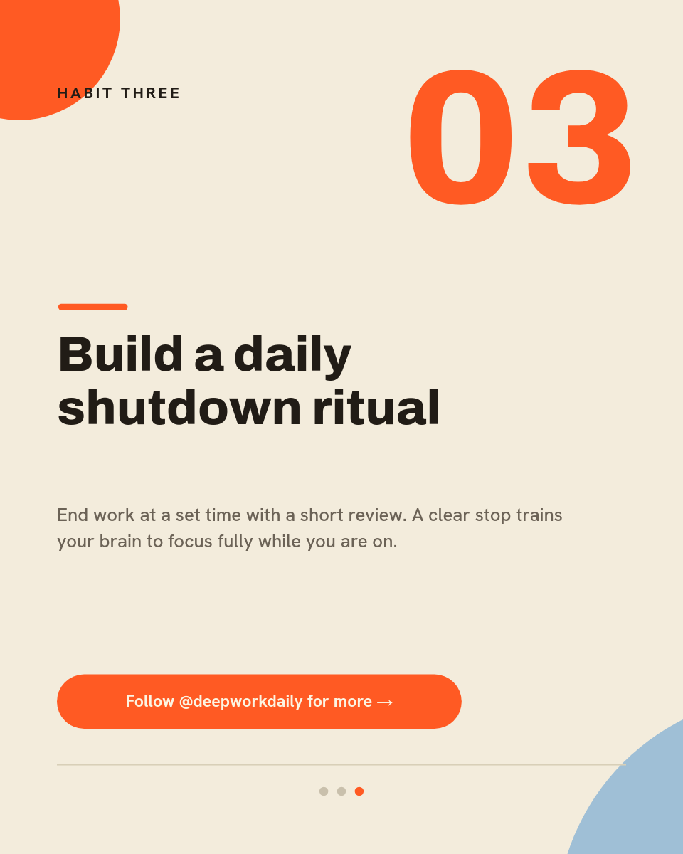 Vibrant Cream and Orange Focus Habits Instagram Carousel - Page 4